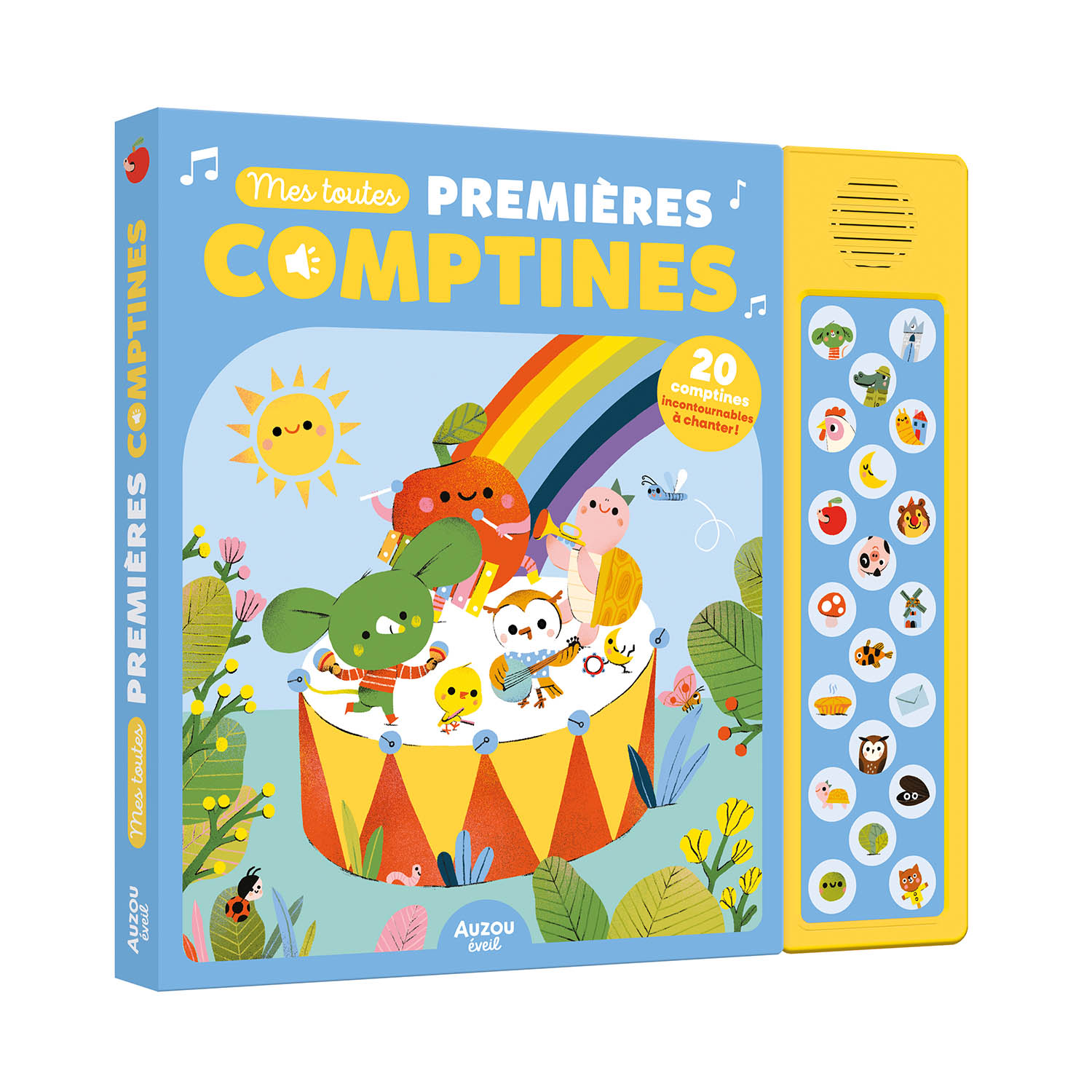 Quand Auzou transforme le livre en jouet
Mes toutes premières comptines - 20 puces sonores de Maria Neradova, Auzou, 2024